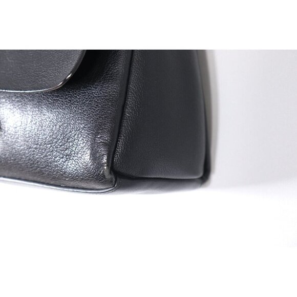 Aritzia Wilfred Women’s One Size Black Crossbody Flap Bag Glossy Leather Purse - Picture 10 of 16